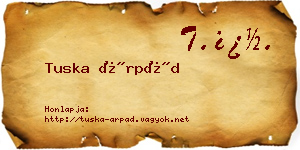 Tuska Árpád névjegykártya